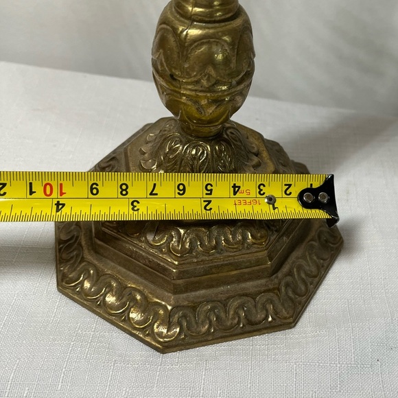 Vintage Sweden Judaica Menorah 7 arms brass candle holder - Picture 4 of 9